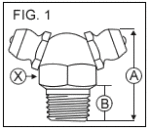 8MM X 1.25 MM 90 Degree Double Headed Grease Fitting  drawing