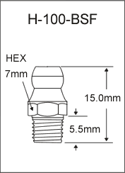 H-100-BSF british thread grease fitting