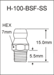 1/4″-26 BSF Stainless Steel Grease Fitting