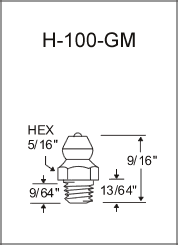 H-100-GM thread forming grease fitting drawing