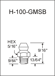 H-100-GMSB thread forming grease fitting drawing