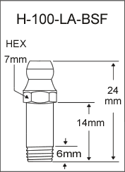 H-100-LA-BSF british thread grease fitting