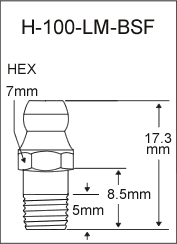 H-100-LM-BSF british thread grease fitting