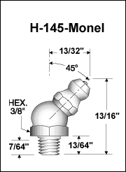 H-145-MONEL grease fitting drawing