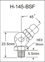 H-145-BSF british thread grease fitting