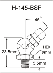 H-145-BSF british thread grease fitting