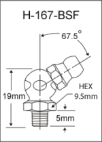 H-167-BSF british thread grease fitting