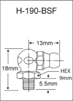 H-190-BSF british thread grease fitting