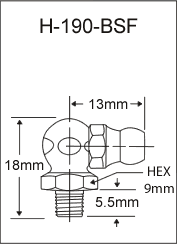 H-190-BSF british thread grease fitting
