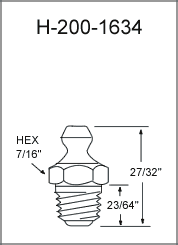 1/8" PTF Leakproof Grease Fitting / Zerk Fitting drawing