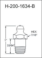 1/8" PTF Leakproof Grease Fitting / Zerk Fitting drawing