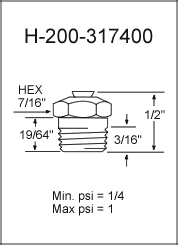 H-200-317400 pressure relief grease fitting drawing