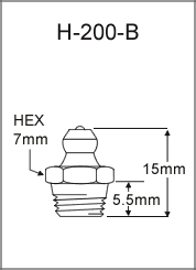 H-200-B 1/8in PTF grease fitting drawing