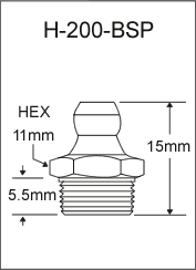 H-200-BSP british thread grease fitting