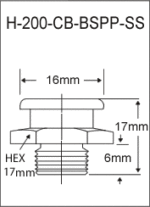 H-200-CB-BSPP-SS british thread grease fitting