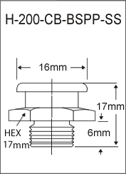 H-200-CB-BSPP-SS british thread grease fitting