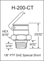 H-200-CT 1/8in PTF grease fitting drawing