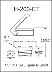H-200-CT 1/8in PTF grease fitting drawing
