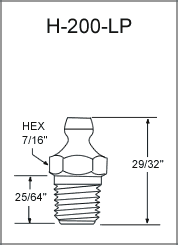 1/8" NPT Leakproof Grease Fitting / Zerk Fitting drawing