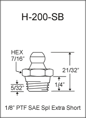 H-200-SB 1/8in PTF grease fitting drawing