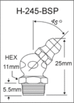 1/8″-28 BSP 45 Degree Grease Fitting