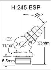 H-245-BSP british thread grease fitting
