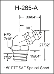 H-265-A 1/8in PTF grease fitting drawing
