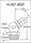 1/8″-28 BSP 67.5 Degree Grease Fitting