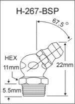 H-267-BSP british thread grease fitting