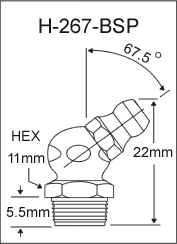 H-267-BSP british thread grease fitting