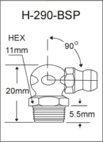 H-290-BSP  british thread grease fitting