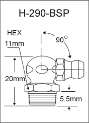 H-290-BSP  british thread grease fitting