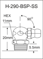 H-290-BSP-SS british thread grease fitting