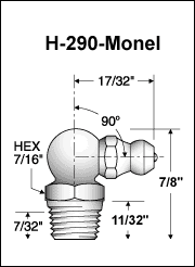 H-290-MONEL grease fitting drawing