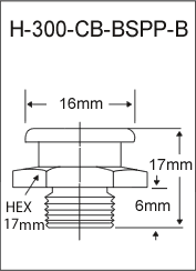 1/4"-19 BSPP Brass Button Head Grease Fitting drawing