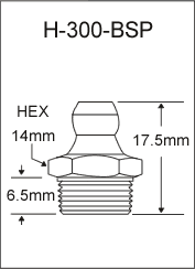 H-300-BSP british thread grease fitting