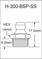 H-300-BSP-SS british thread grease fitting