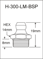 H-300-LM-BSP british thread grease fitting