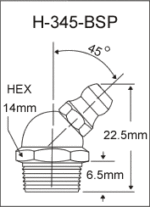 H-345-BSP british thread grease fitting