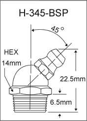 H-345-BSP british thread grease fitting