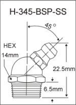 H-345-BSP-SS british thread grease fitting