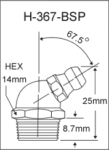 1/4″-19 BSP 67.5 Degree Grease Fitting