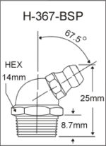 H-367-BSP  british thread grease fitting
