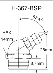 H-367-BSP british thread grease fitting