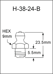 3/8"-24 UNF Brass Grease Fitting / Zerk Fitting drawing
