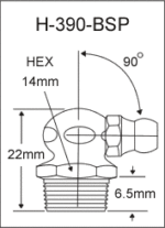 H-390-BSP british thread grease fitting