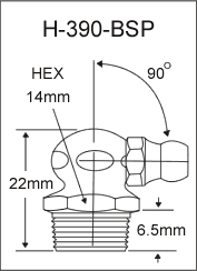 H-390-BSP british thread grease fitting