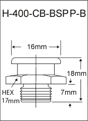 3/8"-19 BSPP Brass Button Head Grease Fitting drawing