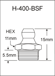 H-400-BSF  british thread grease fitting