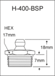 3/8″-19 BSP Grease Fitting / 3/8″-19 BSP Zerk Fitting